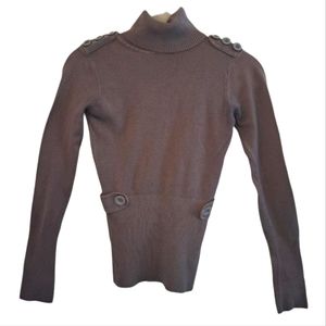 Urban Behavior Brown Long Sleeve Turtleneck Sweater With Buttons Size Medium